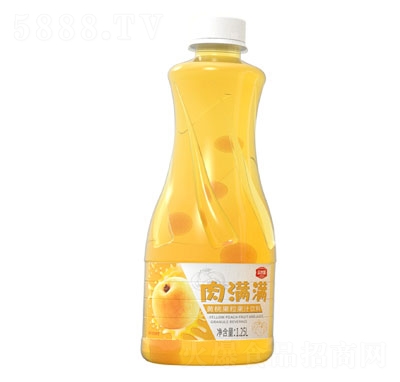 肉滿滿黃桃果粒果汁飲料1.25L