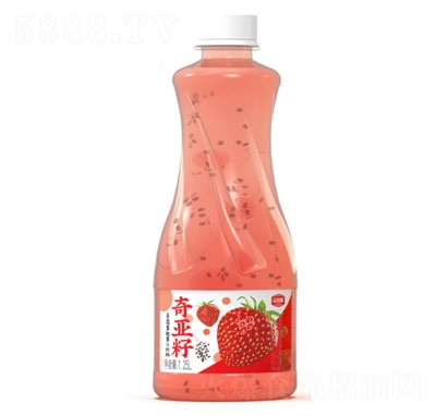 京智源奇亞籽草莓果粒果汁飲料1.25L