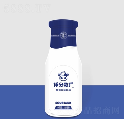 仟分牧廠玻璃瓶酸奶310毫升