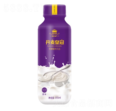 仟分牧廠丹麥皇冠原味發(fā)酵酸奶飲品355毫升
