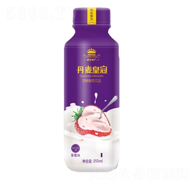 仟分牧廠丹麥皇冠草莓味發(fā)酵酸奶飲品355毫升