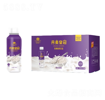 仟分牧廠丹麥皇冠原味發(fā)酵酸奶飲品355毫升箱裝
