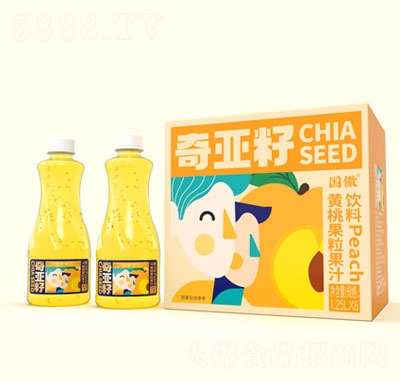 國傲奇亞籽黃桃果粒果汁飲料1.25LX6瓶