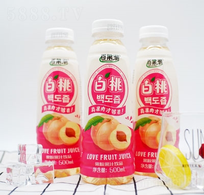 百果潮白桃果粒果汁飲品500ml