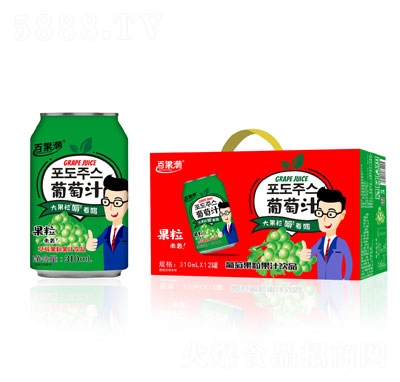 百果潮葡萄果粒果汁飲品310mlX12