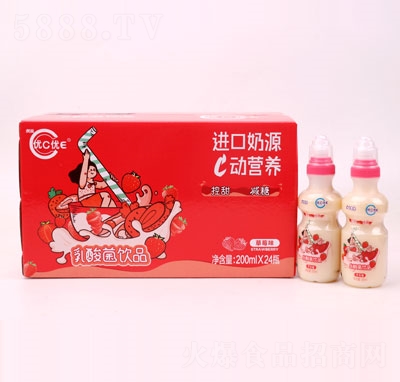 虎潤優(yōu)C優(yōu)E乳酸菌飲品草莓味200mlX24