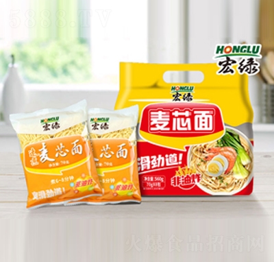 宏綠麥芯面560g箱裝非油炸方便速食招商代理
