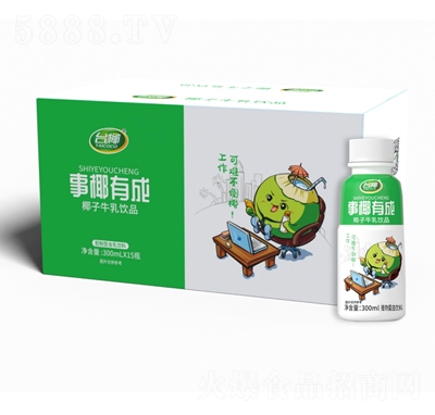 臺(tái)椰椰子牛乳飲品植物蛋白飲料300mlX15瓶招商代理