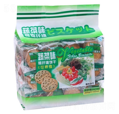 鴻達蔬菜味粗纖維酥性餅干500g