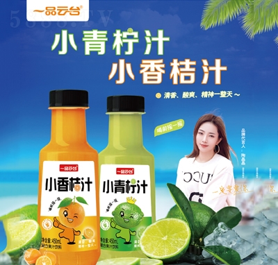 一品云臺小香桔汁+小青檸汁復(fù)合果汁飲料450ml果汁飲品招商