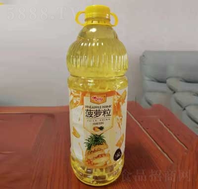 心悅動菠蘿粒風(fēng)味飲料果肉果汁家庭裝2L夏季冷飲餐飲宴席飲品招商