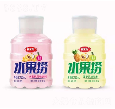 百星樂(lè)水果撈水蜜桃+菠蘿風(fēng)味飲料420ml富含果肉