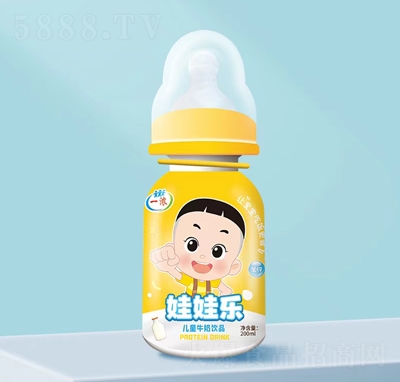 一濃娃娃兒童牛奶加鋅飲品200ml黃瓶裝