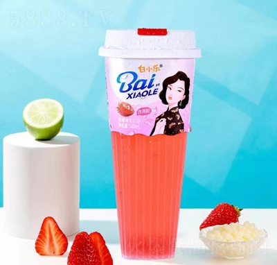白小樂杯裝果粒飲料草莓果汁飲料580ml杯招商代理商超貨源