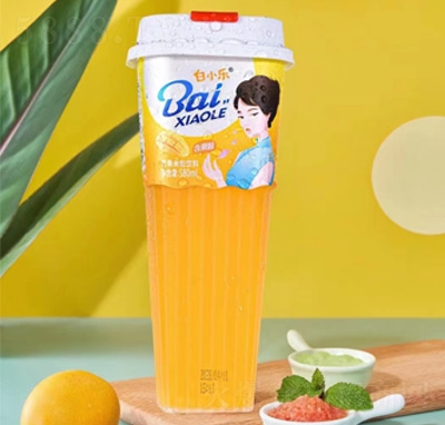 白小樂杯裝果粒飲料芒果果汁飲料580ml杯招商代理商超貨源