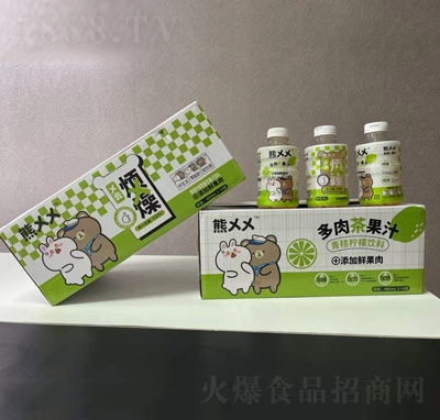 熊xx多肉茶果汁青桔檸檬茶復合果汁飲料商超貨源480ml×15瓶