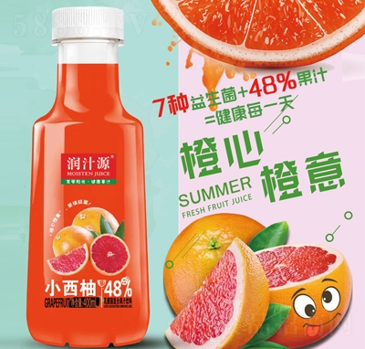 潤(rùn)潤(rùn)汁源小西柚乳酸菌復(fù)合果汁飲料400ml夏季飲品招商