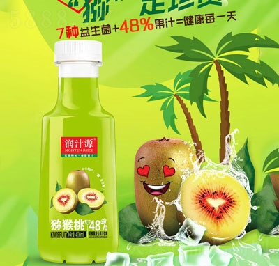 潤(rùn)汁源獼猴桃乳酸菌復(fù)合果汁飲料400ml夏季飲品招商