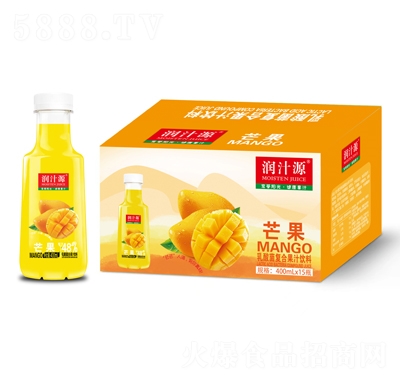 潤(rùn)汁源芒果乳酸菌復(fù)合果汁飲料400mlX15瓶夏季飲品招商