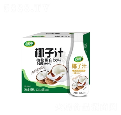 臺(tái)椰椰子汁植物蛋白飲料1.25LX6瓶