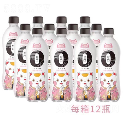 福財貓白桃味蘇打氣泡水