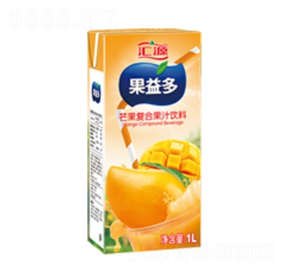 匯源果益多芒果復(fù)合果汁飲料1L夏季飲品招商代理