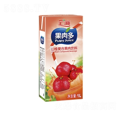 匯源果肉多山楂復(fù)合果肉果汁飲料1L夏季飲品招商代理