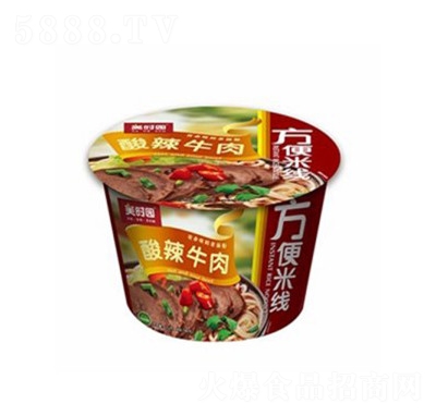 美時園酸辣牛肉方便米線方便食品代餐夜宵招商