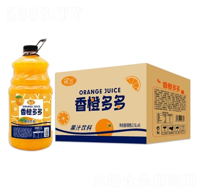 通飛香橙多多果汁飲料大桶果汁2.5LX6