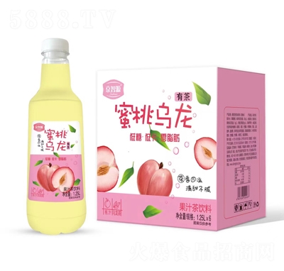 京智源蜜桃烏龍果汁茶飲料1.25LX6