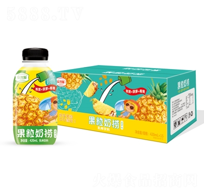 京智源果粒奶撈乳味飲料菠蘿味420mlX15