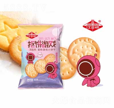 江順冒險游戲小餅干零食代理休閑食品80g