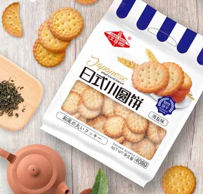 江順日式小圓餅干零食代理休閑食品海鹽味408g