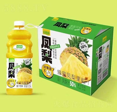 益和源蜂蜜鳳梨果粒果汁飲料1.5LX6