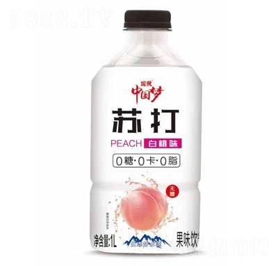 國傲果味蘇打飲料白桃味1L