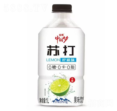 國傲果味蘇打飲料檸檬味1L