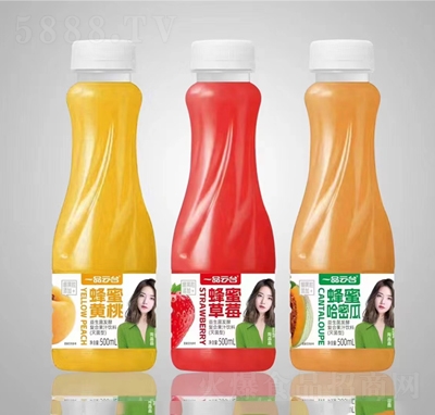 一品云臺蜂蜜黃桃+草莓+哈密瓜益生菌復(fù)合果汁飲料500毫升