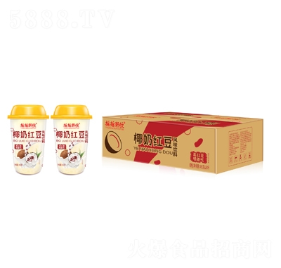 搖搖潮飲椰奶紅豆風(fēng)味飲料450克X24杯