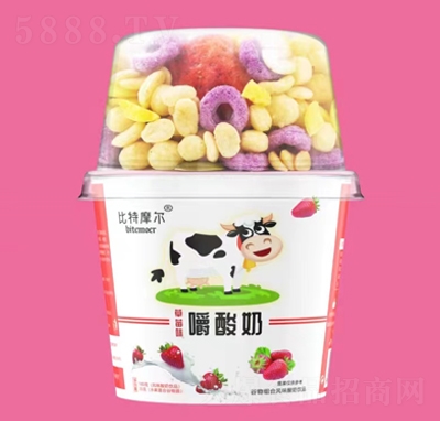 比特摩爾草莓味嚼酸奶杯裝飲品