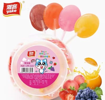 雅客棒棒糖休閑零食水果禮物扁棒過年糖果休閑食品代理