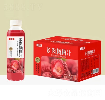 眾雪多肉楊梅汁果汁飲料410mlX15