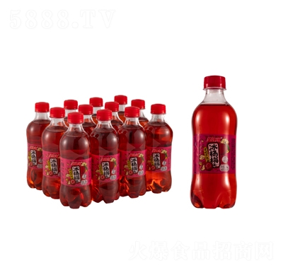 笑連連老北京汽水冰楊梅味350ml碳酸飲料