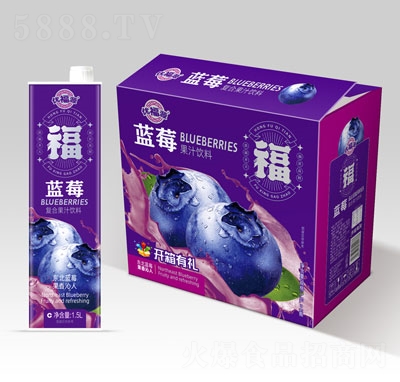 優(yōu)福源藍(lán)莓果汁飲料1.5LX6