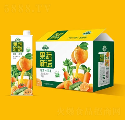 優(yōu)福源胡蘿卜+甜橙復(fù)合果蔬汁飲料1LX8