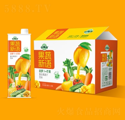 優(yōu)福源胡蘿卜+芒果復(fù)合果蔬汁飲料1LX8
