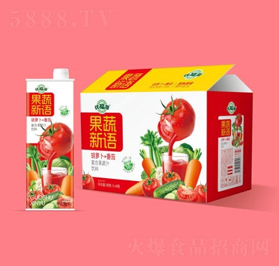 優(yōu)福源胡蘿卜+番茄復(fù)合果蔬汁飲料1LX8