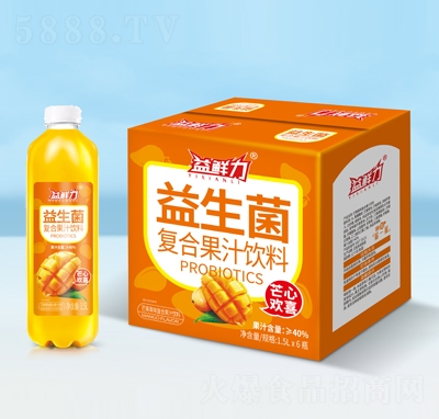 益鮮力益生菌芒果味復(fù)合果汁飲料1.5LX6瓶