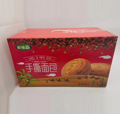 養(yǎng)生冠手撕面包紅箱裝