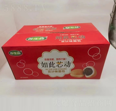 養(yǎng)生冠豆沙味面包箱裝