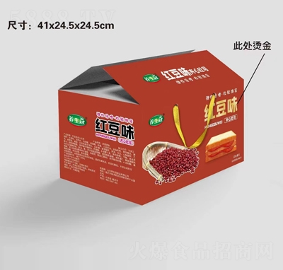 養(yǎng)生冠紅豆味夾心吐司調(diào)理面包箱裝